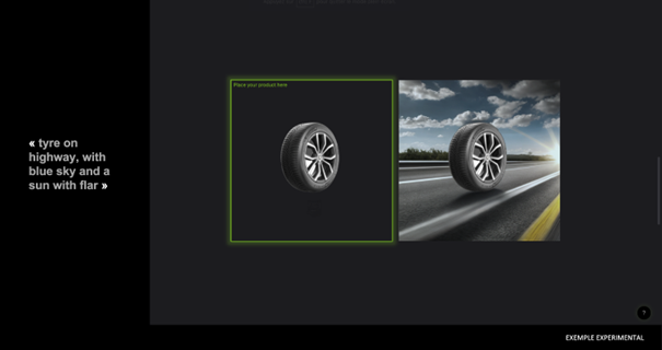 Capture d'écran d'un pneu mis en situation grâce à l'IA
