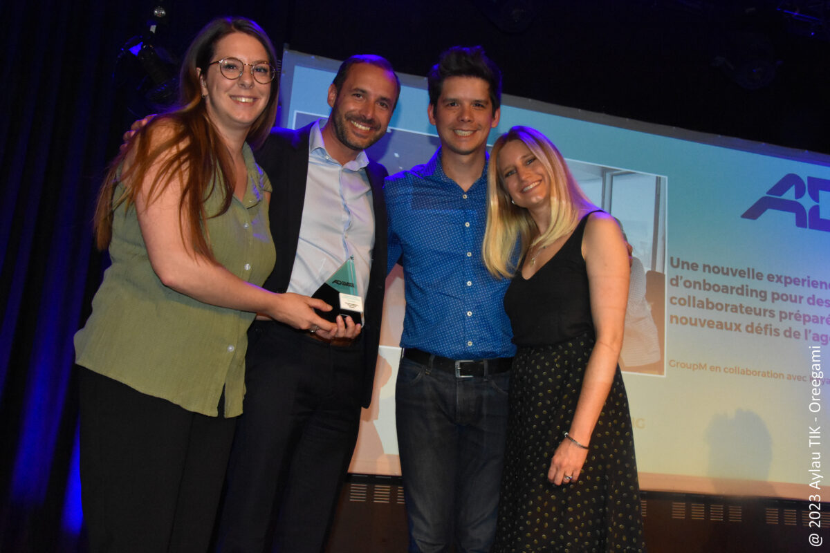 Virginie Bleuven, Yvan Coppin, Etienne Bompais-Pham et Charlotte Rozan-Pichet aux Ad Talents Awards.