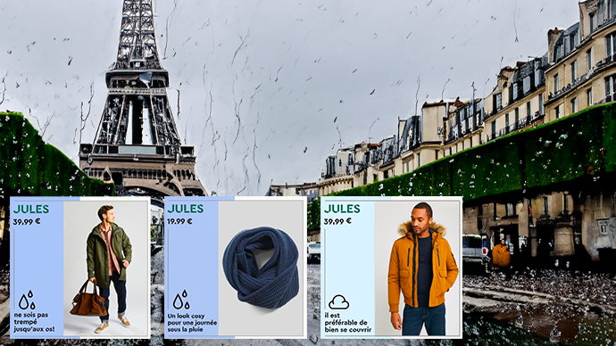 Publicité en lien avec la météo pluvieuse